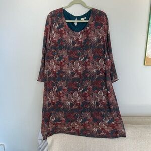 Garnet Hill Floral Shift Dress Size 18
